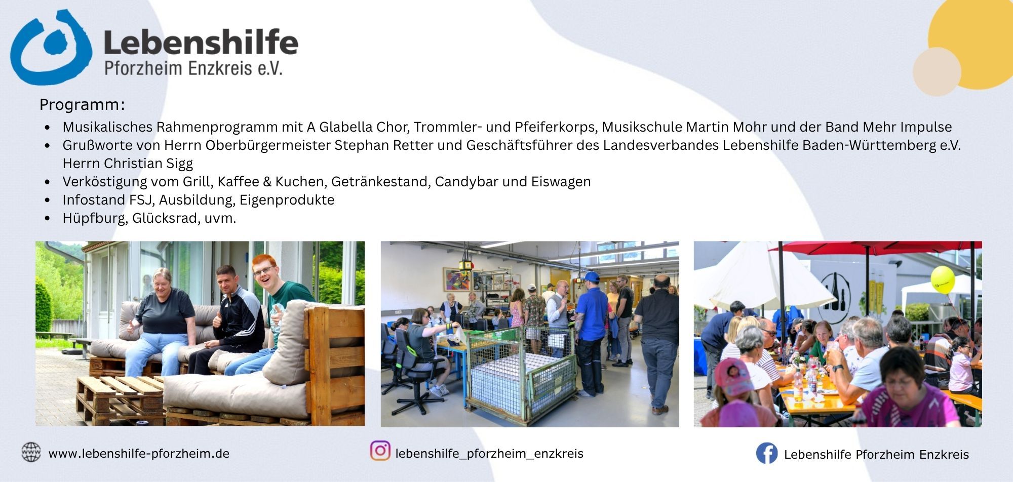Sommerfest zum 30. Jubiläum der Werkstatt in Lomersheim